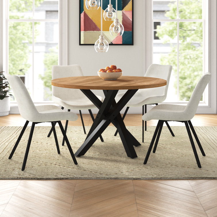 Dining table round online with chairs